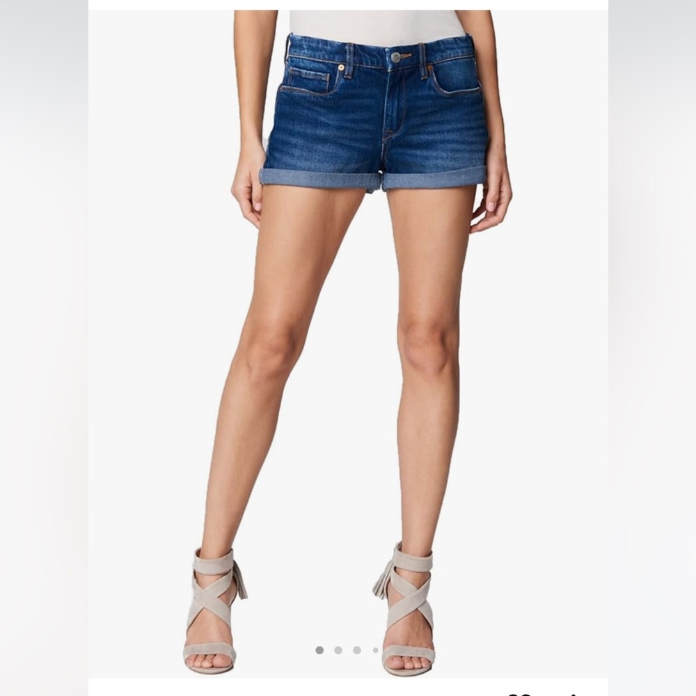 Blank NYC size 29 x 3” soft stretch cuffed denim blue jean full cut shorts EUC